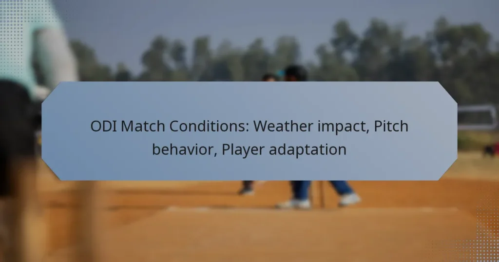 ODI Match Conditions: Weather impact, Pitch behavior, Player adaptation