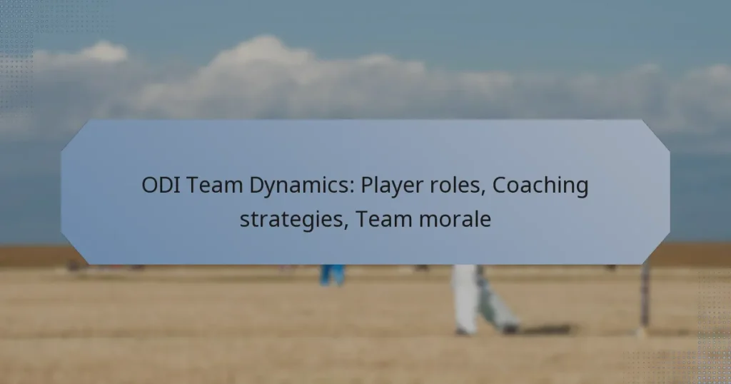 ODI Team Dynamics: Player roles, Coaching strategies, Team morale