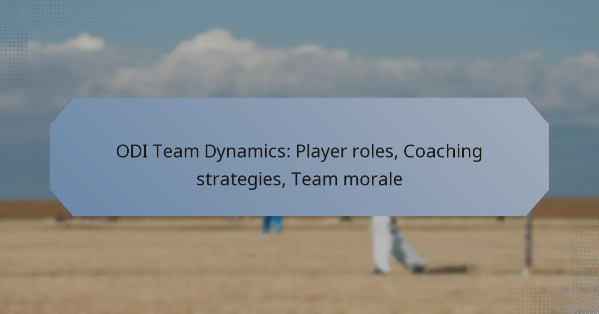 ODI Team Dynamics: Player roles, Coaching strategies, Team morale