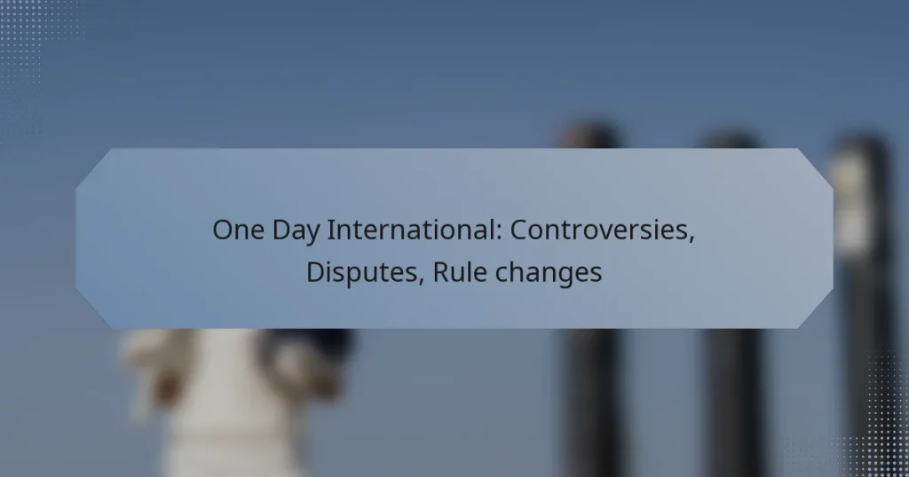 One Day International: Controversies, Disputes, Rule changes