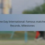 One Day International: Famous matches, Records, Milestones