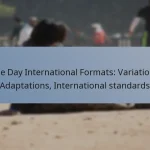 One Day International Formats: Variations, Adaptations, International standards