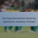 One Day International: Historical significance, Evolution, Formats