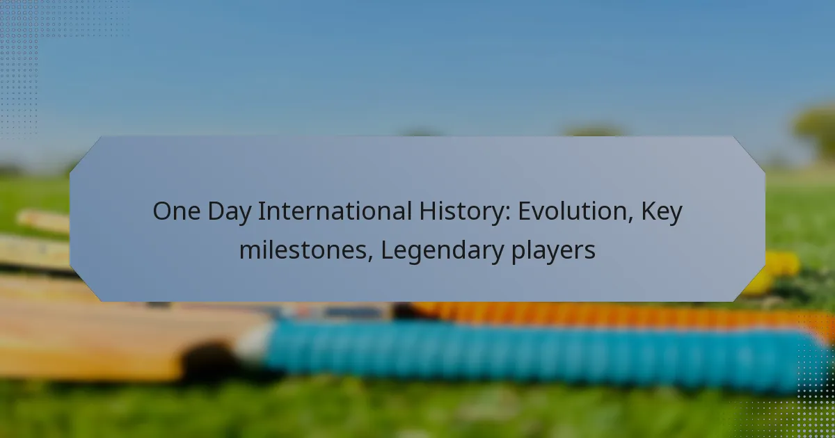 One Day International History: Evolution, Key milestones, Legendary players