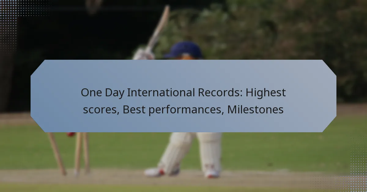 One Day International Records: Highest scores, Best performances, Milestones