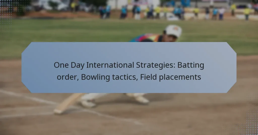 One Day International Strategies: Batting order, Bowling tactics, Field placements