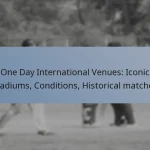One Day International Venues: Iconic stadiums, Conditions, Historical matches