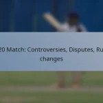 T20 Match: Controversies, Disputes, Rule changes