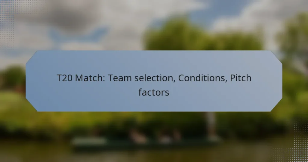 T20 Match: Team selection, Conditions, Pitch factors