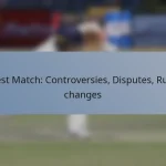 Test Match: Controversies, Disputes, Rule changes