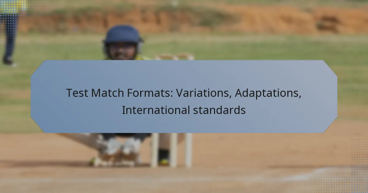 Test Match Formats: Variations, Adaptations, International standards