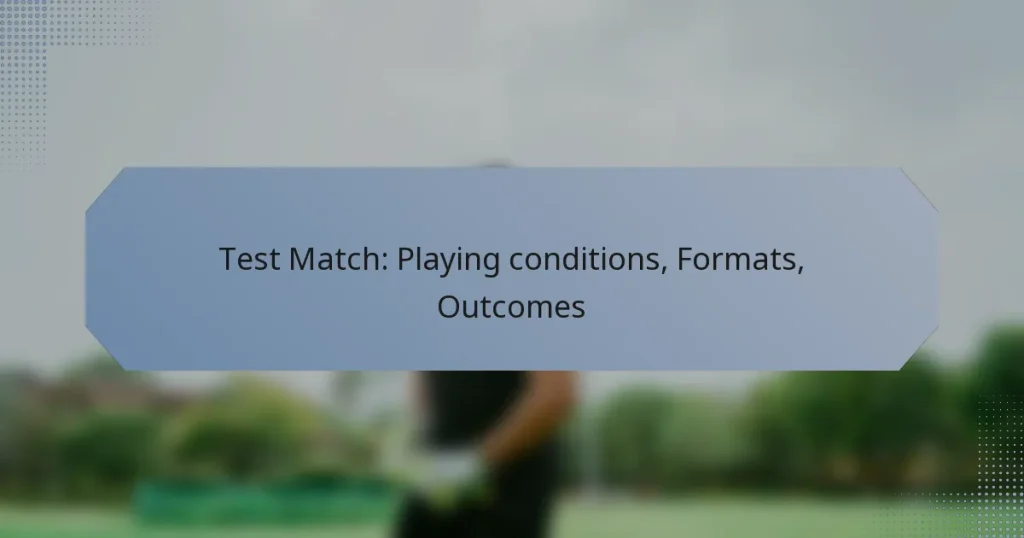 Test Match: Playing conditions, Formats, Outcomes