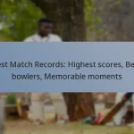 Test Match Records: Highest scores, Best bowlers, Memorable moments
