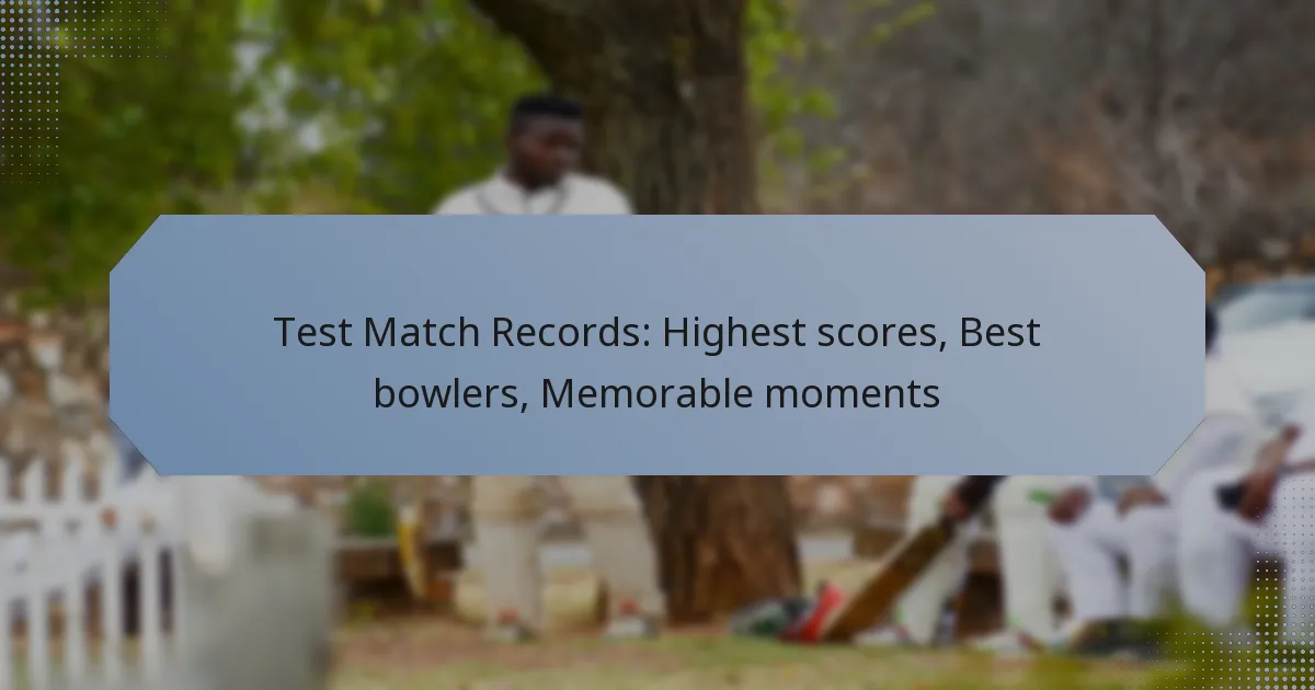Test Match Records: Highest scores, Best bowlers, Memorable moments