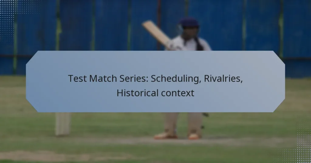 Test Match Series: Scheduling, Rivalries, Historical context