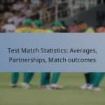 Test Match Statistics: Averages, Partnerships, Match outcomes