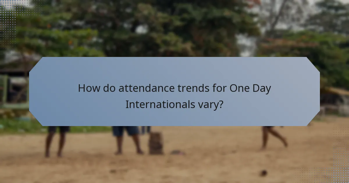 How do attendance trends for One Day Internationals vary?