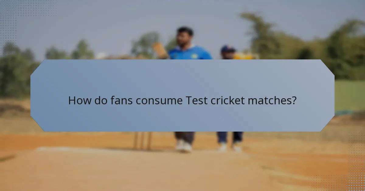 How do fans consume Test cricket matches?