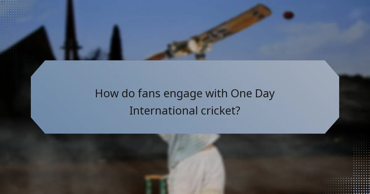 How do fans engage with One Day International cricket?