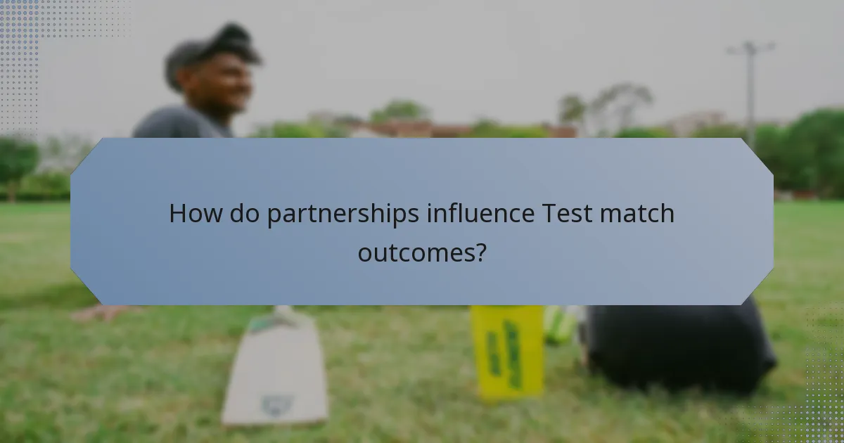 How do partnerships influence Test match outcomes?