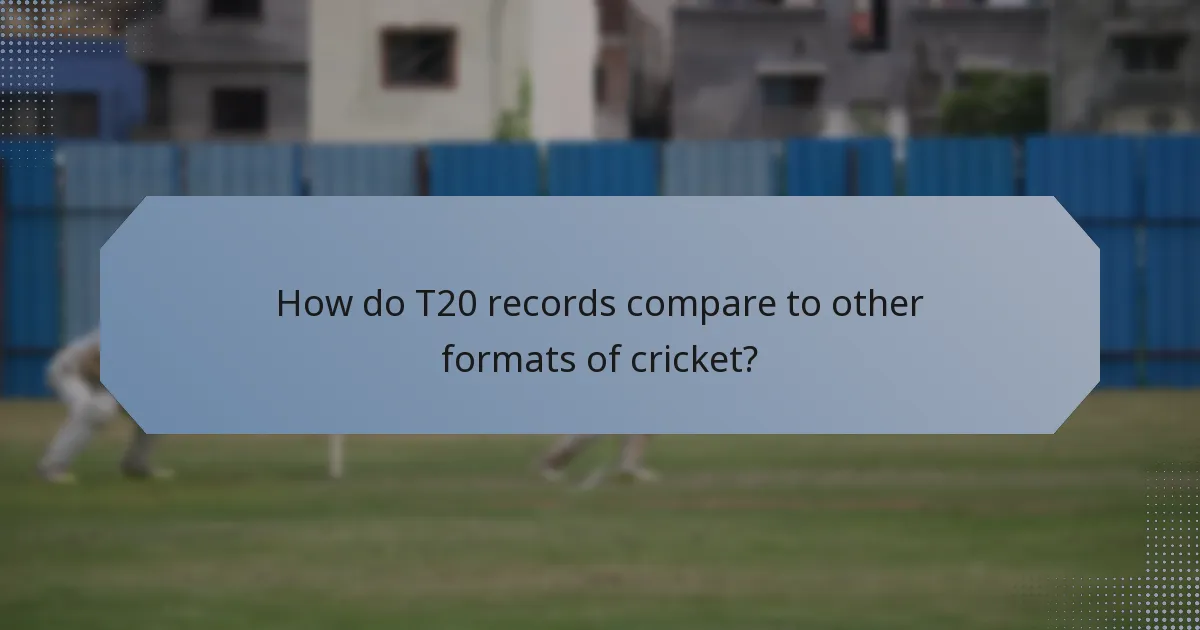 How do T20 records compare to other formats of cricket?