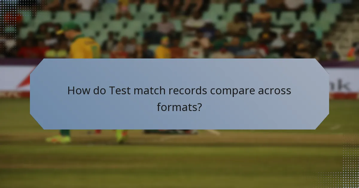 How do Test match records compare across formats?
