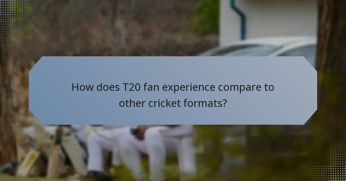 How does T20 fan experience compare to other cricket formats?