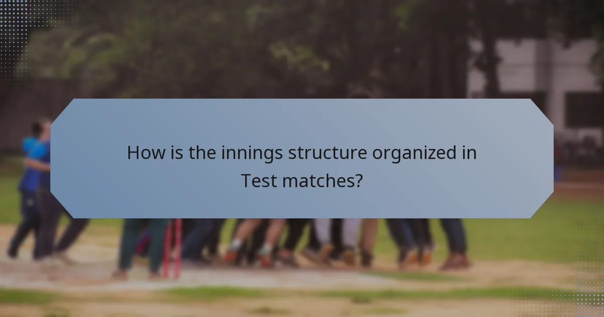 How is the innings structure organized in Test matches?