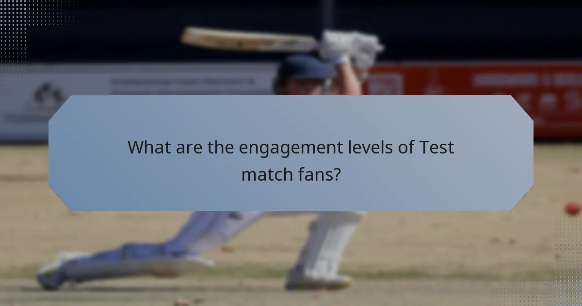 What are the engagement levels of Test match fans?