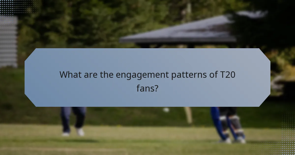 What are the engagement patterns of T20 fans?