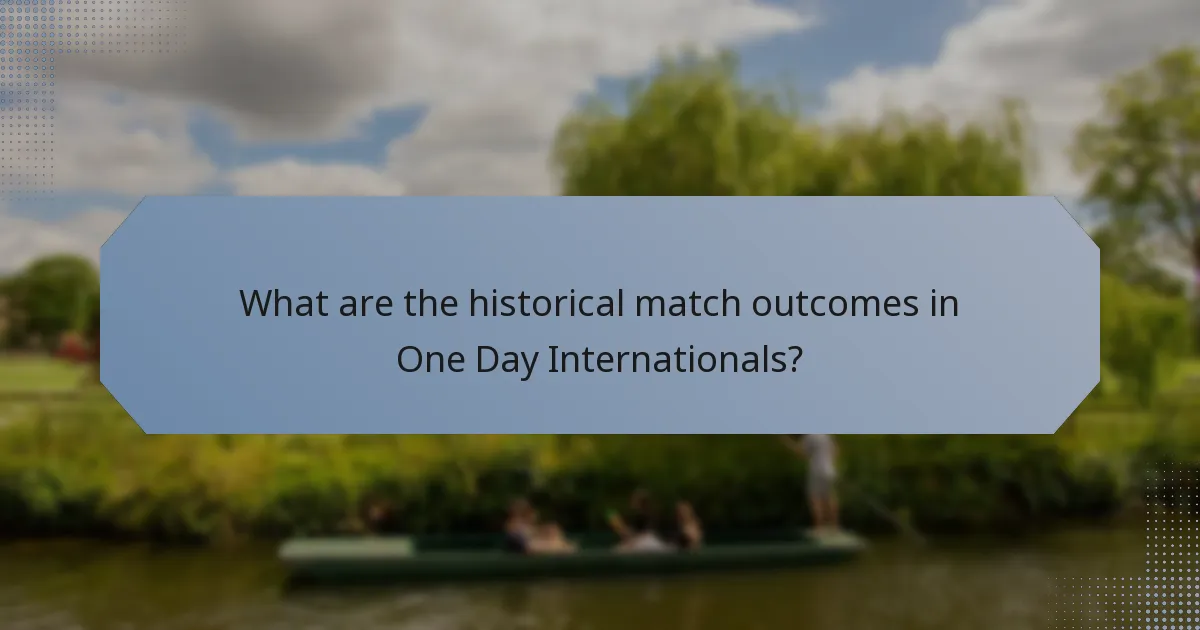 What are the historical match outcomes in One Day Internationals?
