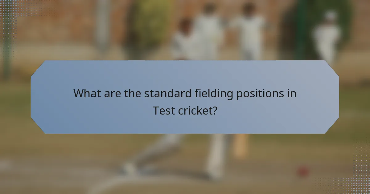 What are the standard fielding positions in Test cricket?
