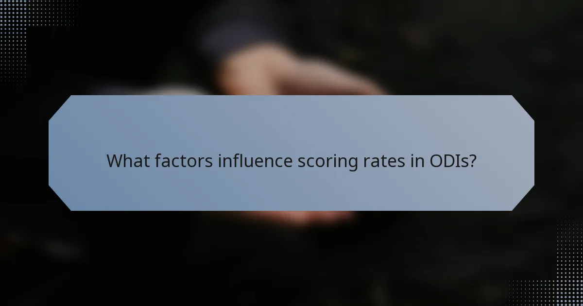 What factors influence scoring rates in ODIs?