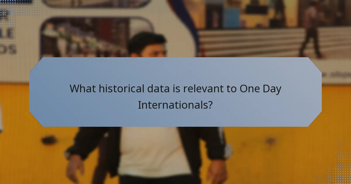 What historical data is relevant to One Day Internationals?