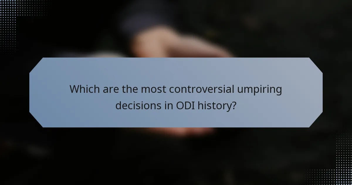Which are the most controversial umpiring decisions in ODI history?
