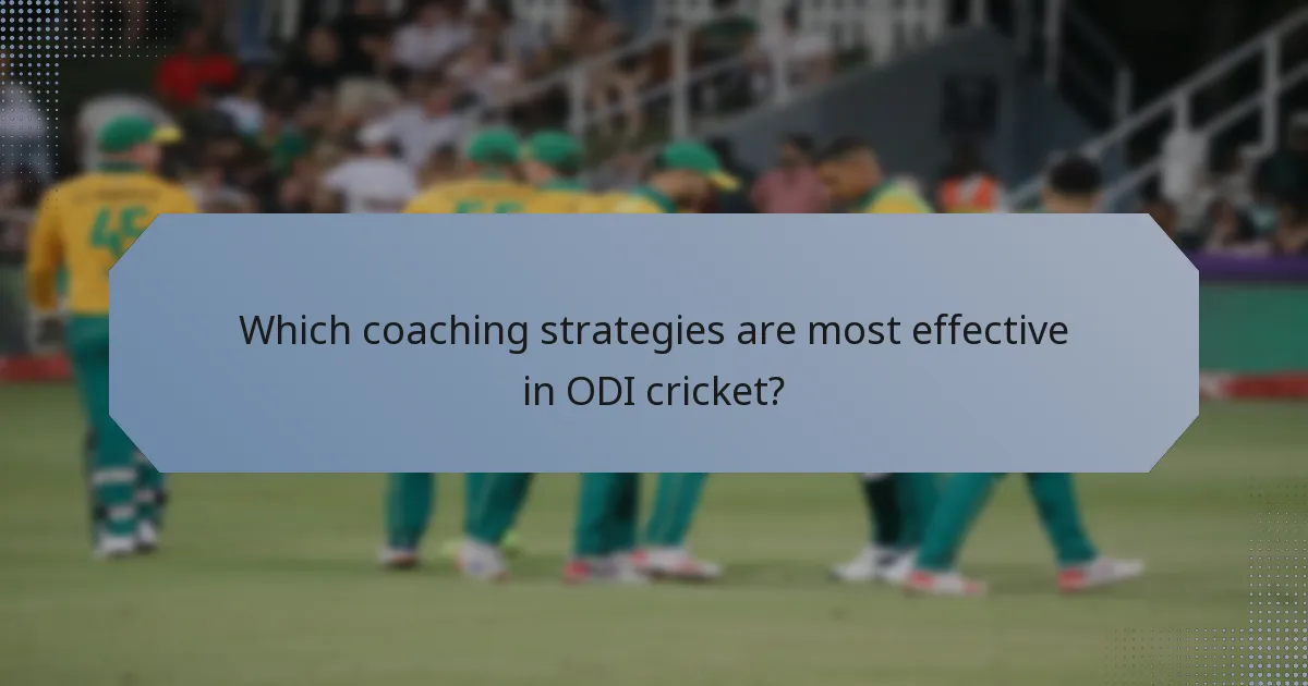 Which coaching strategies are most effective in ODI cricket?
