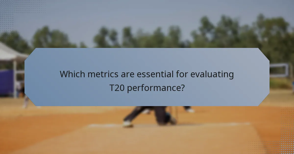 Which metrics are essential for evaluating T20 performance?